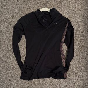 Nike Black Zip-Up Long Sleeve Top